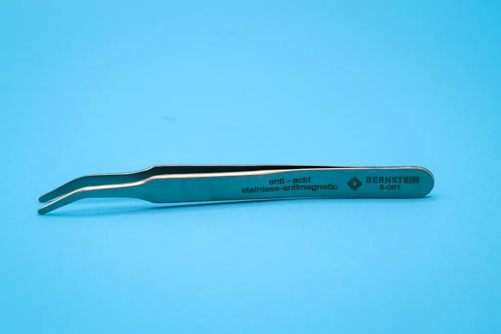 Pinzette, gebogen, antimagnetisch, 115 mm
