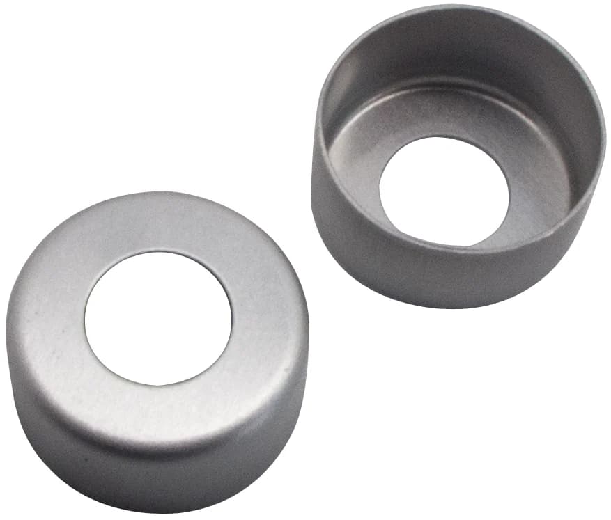 11 mm Aluminium-Bördelkappe, walzblank, mit 5,5 mm Loch