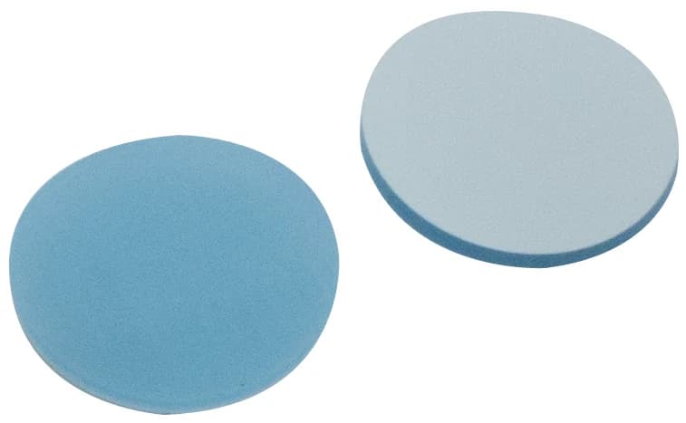 17mm Septen für magnetische Schraubkappe ND18, Silicon blau transp./PTFE weiß,45°shore A,1.3mm
