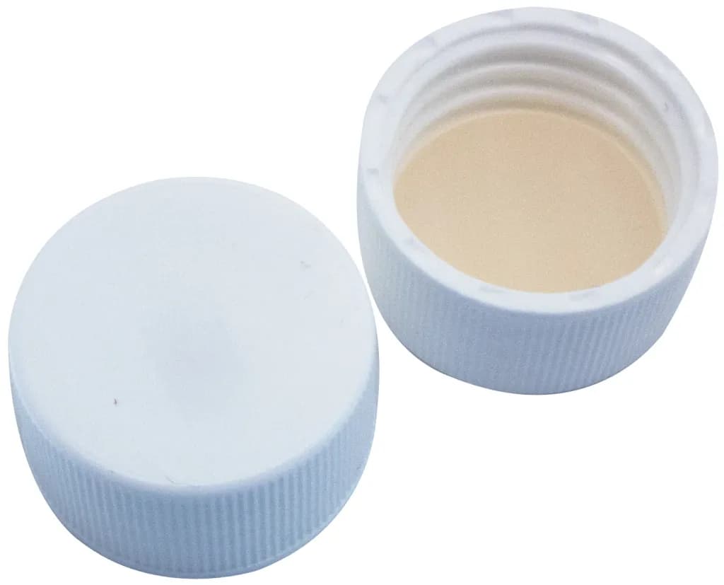 ND24  UltraBond PP-Schraubkappe, weiß geschlossen, Silikon weiß / PTFE beige