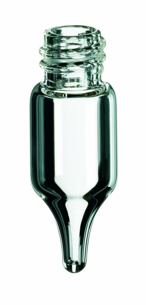1,1 ml ND8 Gewinde-Mikroflasche, konisch 32 x 11,6 mm, Klarglas, enge Öffnung 1. Hydrolytische Klass