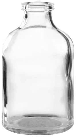50 ml Injektionsflasche ND 20, 73 x 42,5 mm, Klarglas, DIN/ISO, nach Pharm. Eur