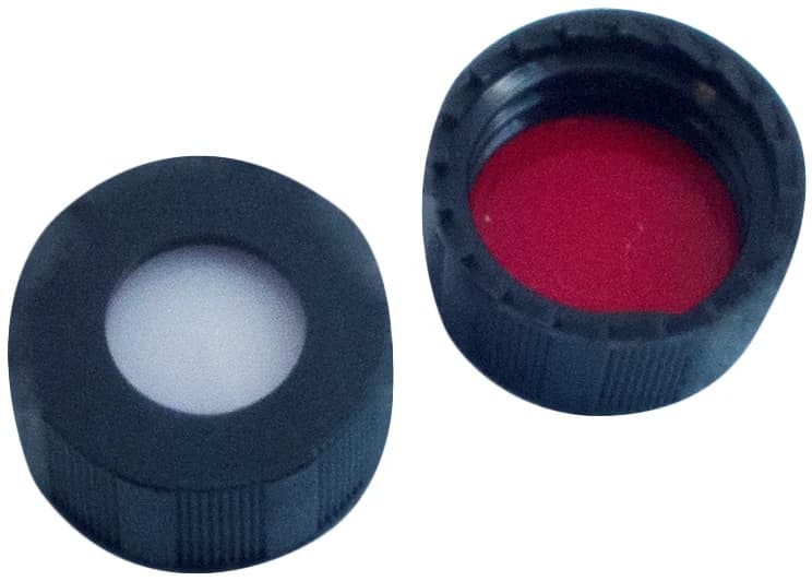 UltraClean Verschluss, schwarz, ND9, mit Loch Silikon weiß / PTFE rot, 1,0 mm, 55° shore A